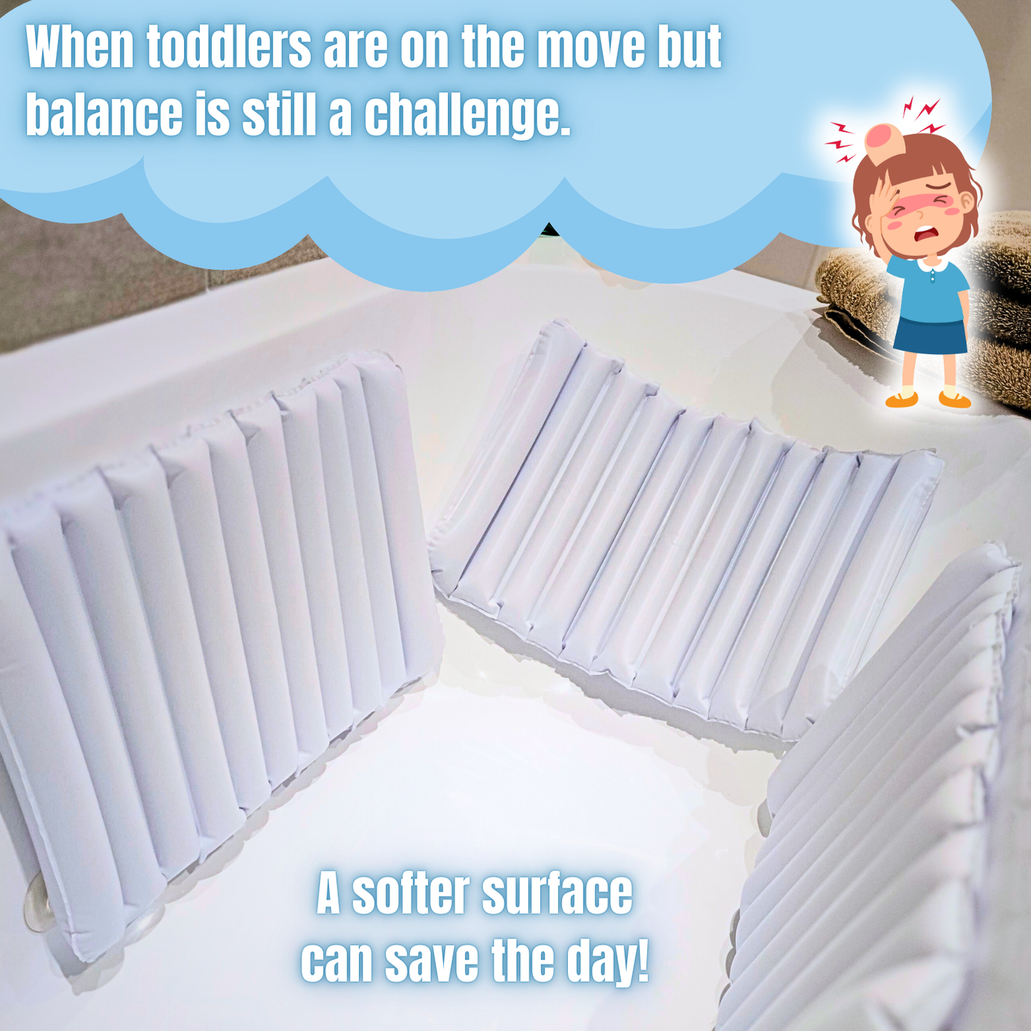 Softer Starts 3-Pack Inflatable Bath Support Pillows